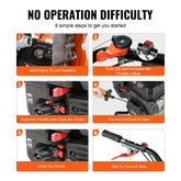 Tiller Cultivator 212cc 4 Stroke Garden Tiller with 4 Steel Adjustable Rear Tines for Lawn Garden Field Soil Cultivation